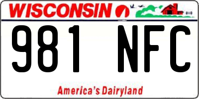 WI license plate 981NFC