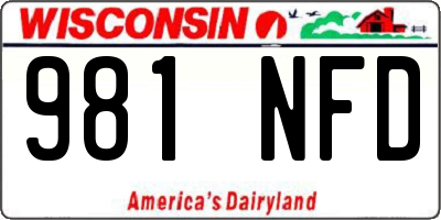 WI license plate 981NFD