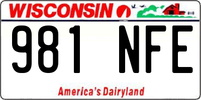WI license plate 981NFE