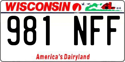 WI license plate 981NFF