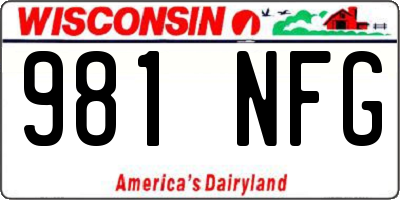 WI license plate 981NFG