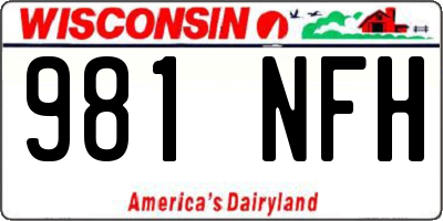 WI license plate 981NFH