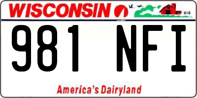 WI license plate 981NFI