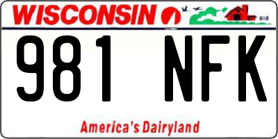 WI license plate 981NFK