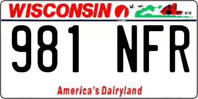 WI license plate 981NFR