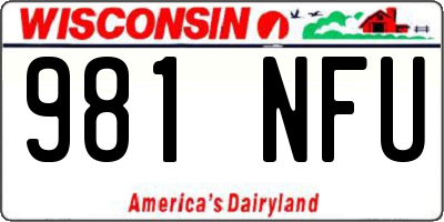 WI license plate 981NFU