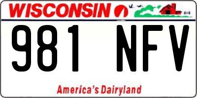 WI license plate 981NFV