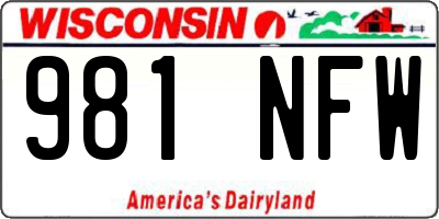 WI license plate 981NFW