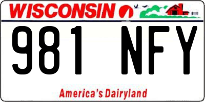 WI license plate 981NFY