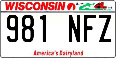 WI license plate 981NFZ