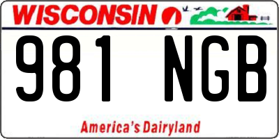 WI license plate 981NGB