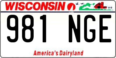 WI license plate 981NGE