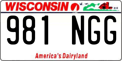 WI license plate 981NGG