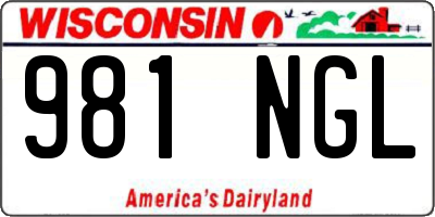 WI license plate 981NGL