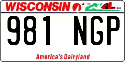 WI license plate 981NGP