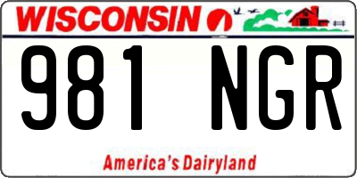 WI license plate 981NGR