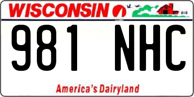 WI license plate 981NHC