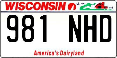 WI license plate 981NHD