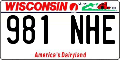 WI license plate 981NHE