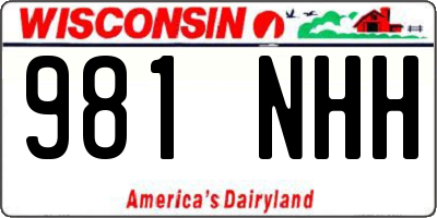 WI license plate 981NHH