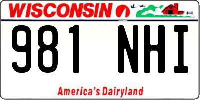 WI license plate 981NHI