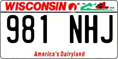 WI license plate 981NHJ
