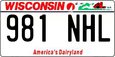WI license plate 981NHL