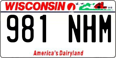 WI license plate 981NHM