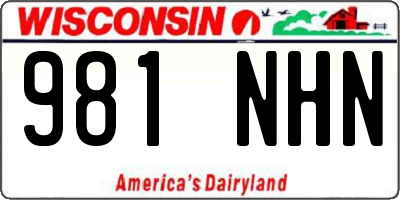 WI license plate 981NHN
