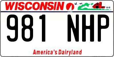 WI license plate 981NHP