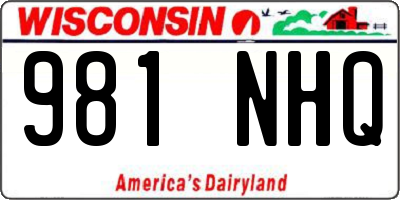 WI license plate 981NHQ