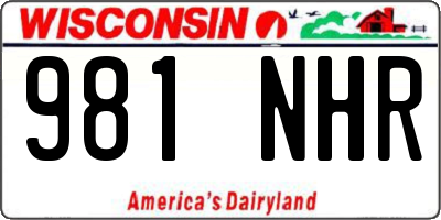 WI license plate 981NHR