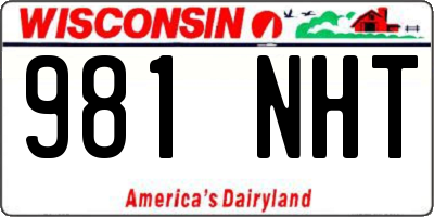 WI license plate 981NHT