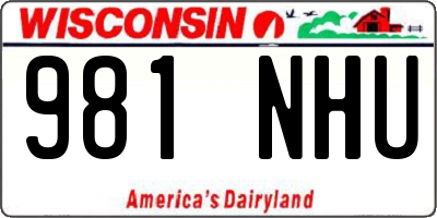 WI license plate 981NHU