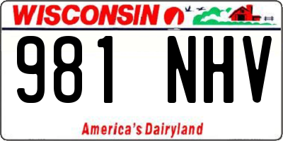 WI license plate 981NHV
