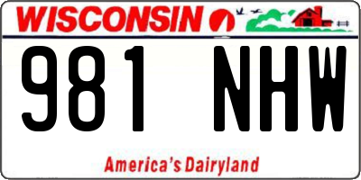 WI license plate 981NHW