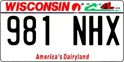 WI license plate 981NHX