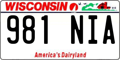 WI license plate 981NIA