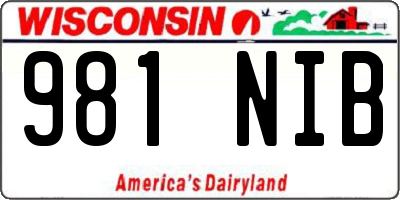 WI license plate 981NIB