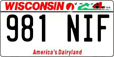 WI license plate 981NIF