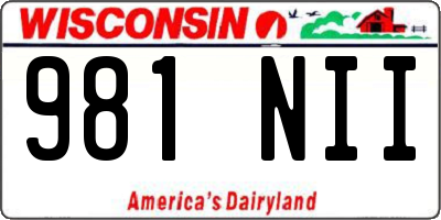 WI license plate 981NII