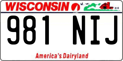WI license plate 981NIJ