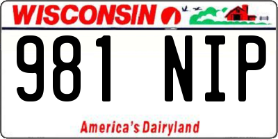 WI license plate 981NIP