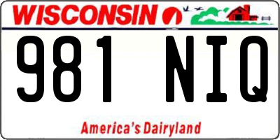 WI license plate 981NIQ