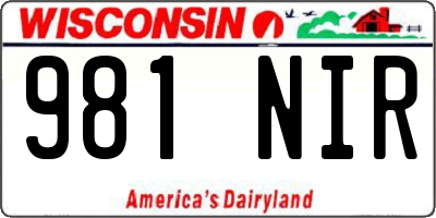 WI license plate 981NIR
