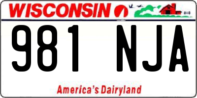 WI license plate 981NJA