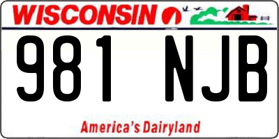 WI license plate 981NJB