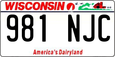 WI license plate 981NJC