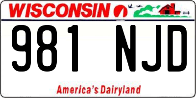 WI license plate 981NJD