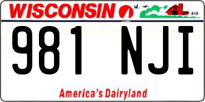 WI license plate 981NJI